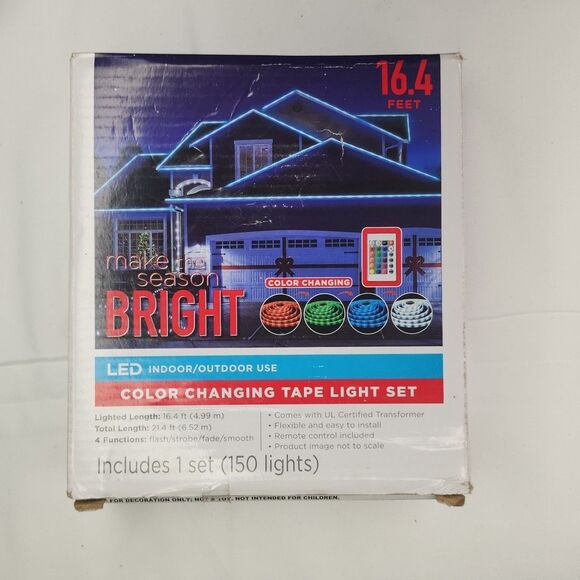 Tape Light Set Make The Season Bright LED Color Changing 16.4ft NIB - Picture 1 of 3